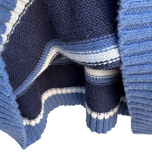Honors Vintage Mens Striped V-Neck Blue Mens Long Sleeve Knit Grandpa Sweater L - Picture 9 of 9